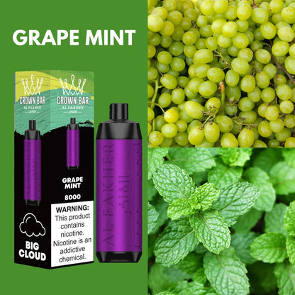 Shisha Al Fakher Crown Bar 8000 Grape Mint