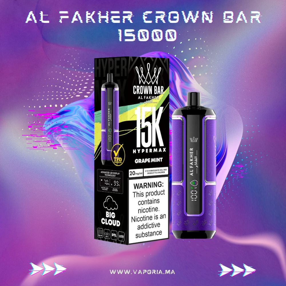 Shisha Al Fakher Crown Bar 15000 - Vaporia