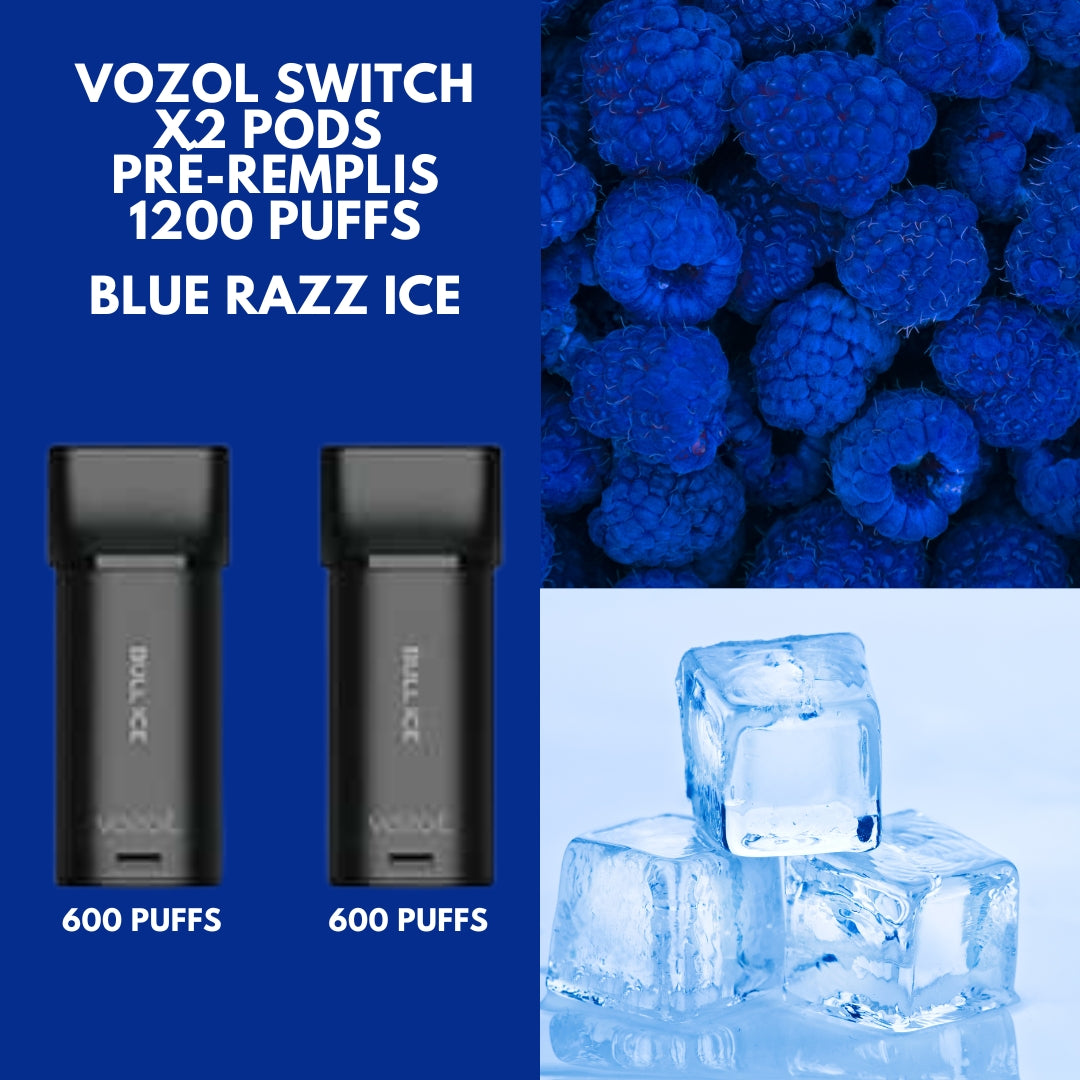 Vozol Switch 600 x2 Pods Pré-remplis Blue Razz Ice