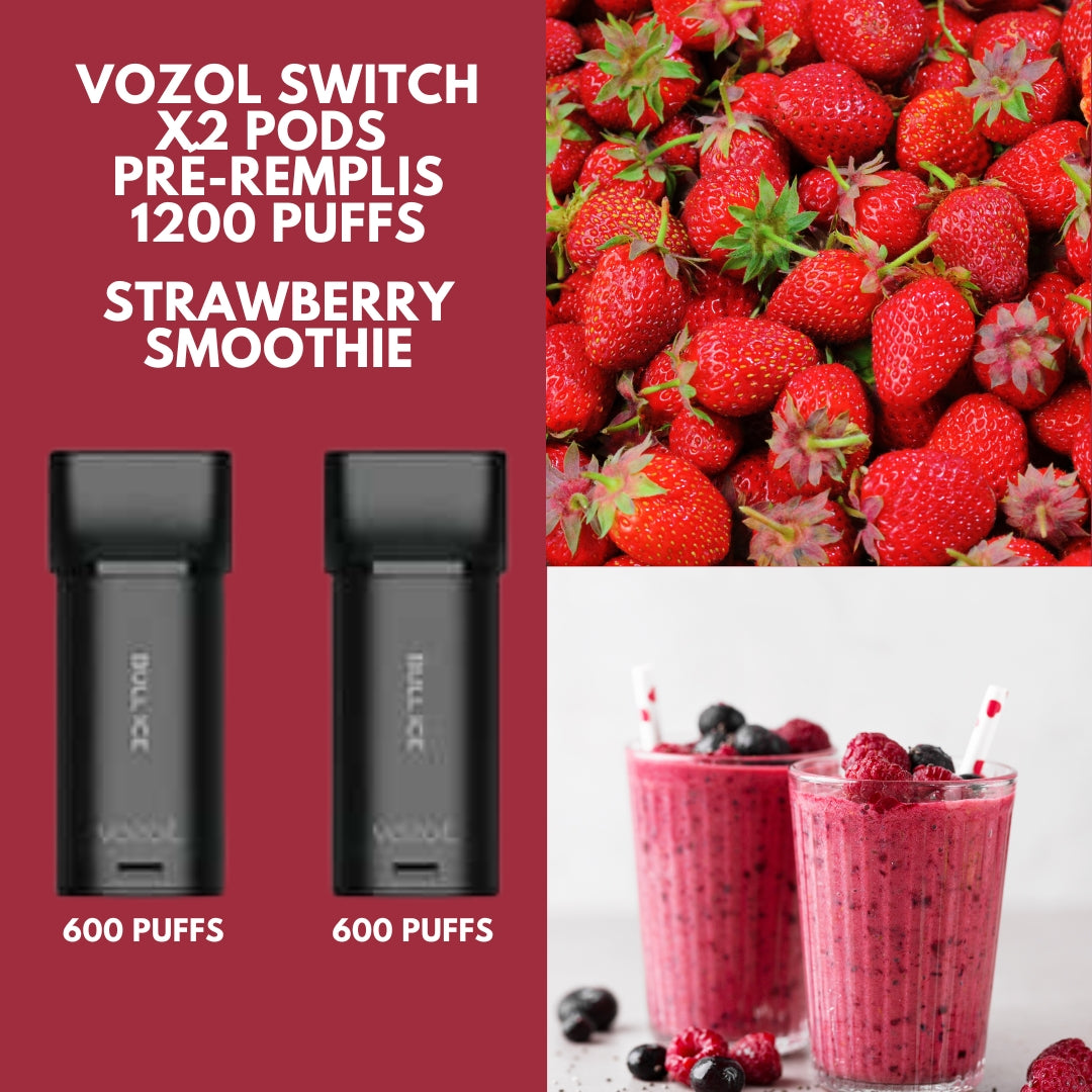 Vozol Switch 600 x2 Pods Pré-remplis Strawberry Smoothie